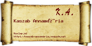 Kaszab Annamária névjegykártya