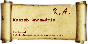 Kaszab Annamária névjegykártya