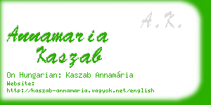annamaria kaszab business card