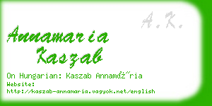 annamaria kaszab business card